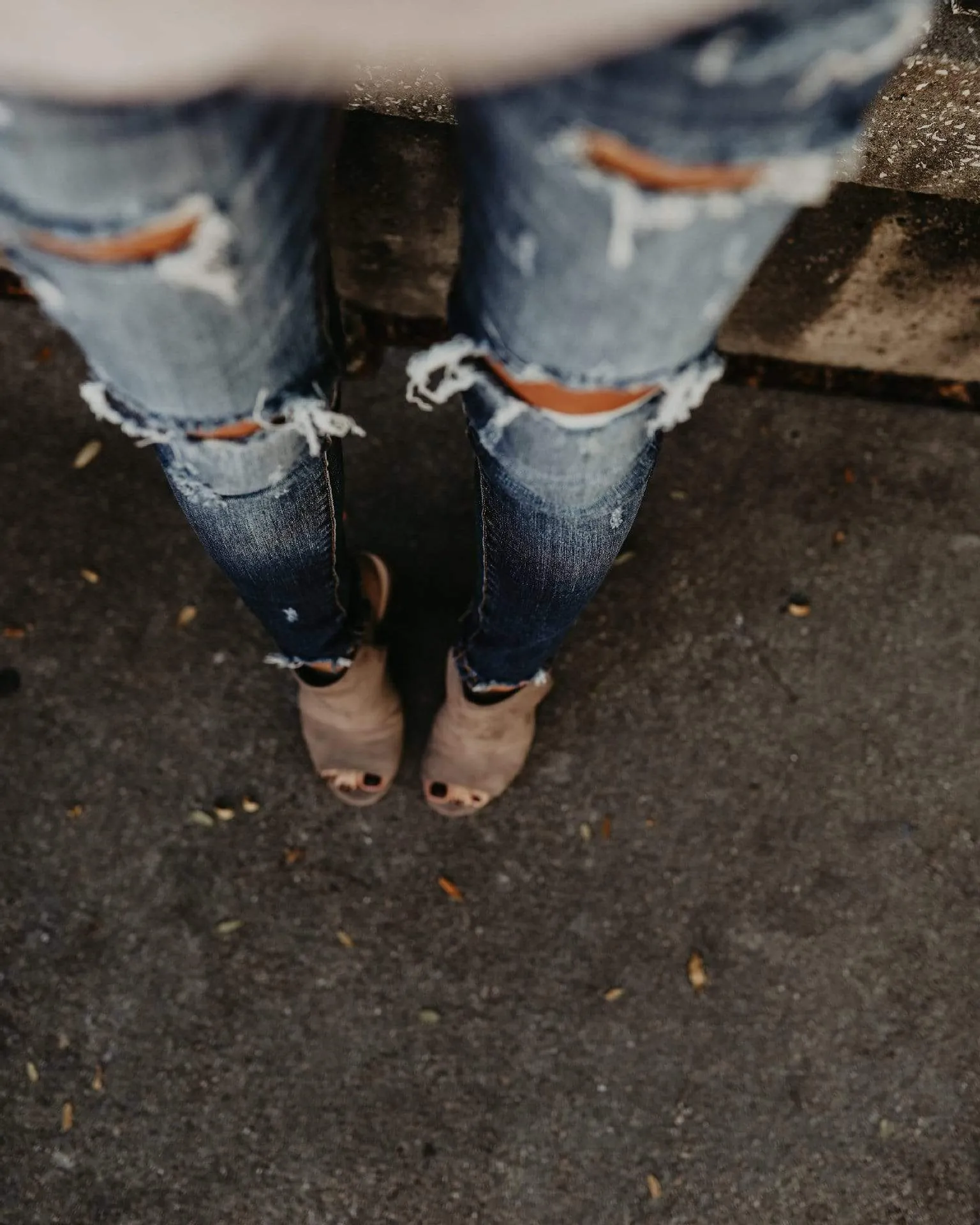 Stretch Ripped Denim Jeans