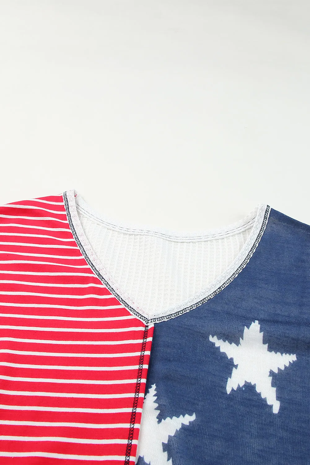 Stripes Knit Short Sleeves Top