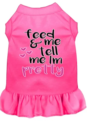 Tell Me I'm Pretty Screen Print Dog Dress Bright Pink Xl (16)