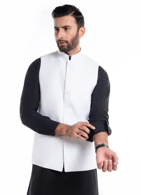 Textured White, Kashghar Classic Waist Coat