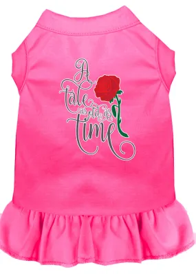 Timeless Tale Screen Print Dog Dress Bright Pink Med