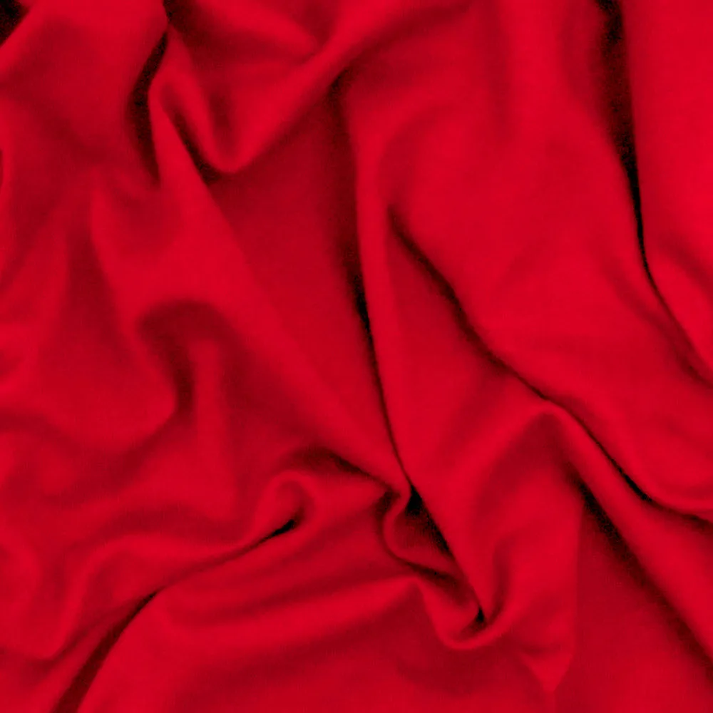 True Red Solid Stretch Cotton Jersey Knit Fabric