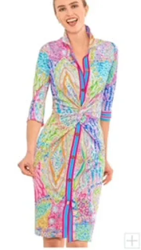 Twist Front Bright Dress