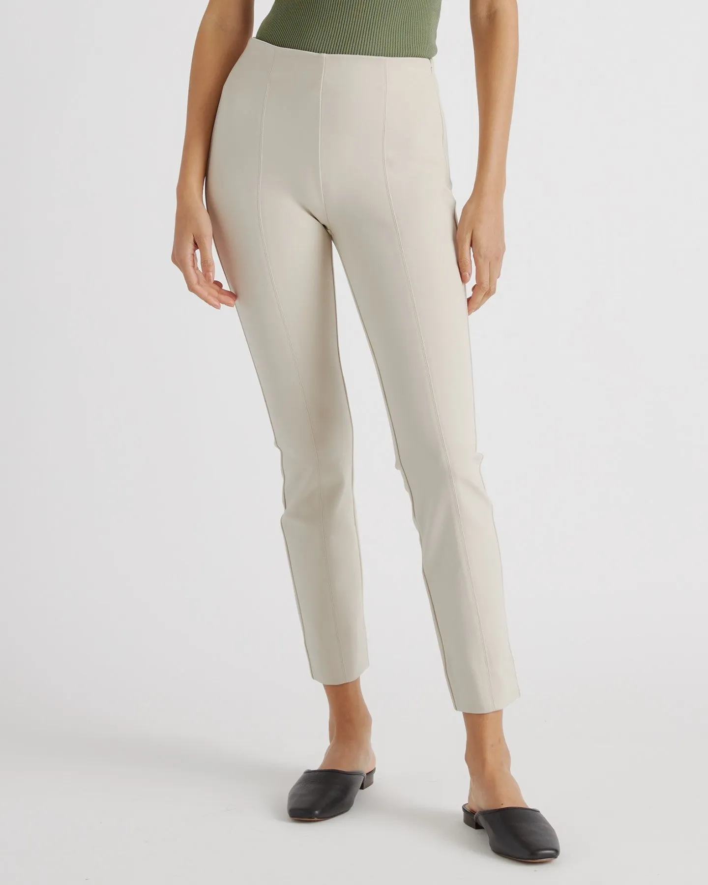 Ultra-Stretch Ponte Pintuck Ankle Pants